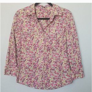 Theory floral button up top large